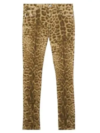 Shop Burberry Women's Joline Leopard-print Slim Jeans In Beige