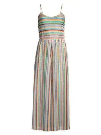 Shop Missoni Multicolor Rainbow Stripe Jumpsuit In Rainbow Multi