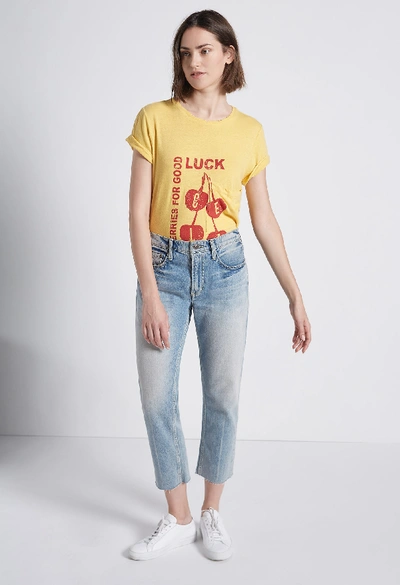 Shop Current Elliott The Drop Pocket Tee In Mustard