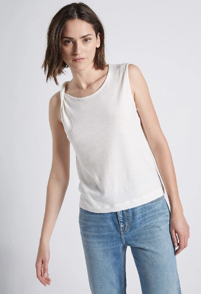 Shop Current Elliott The Tied Up Muscle Tank In White Veil