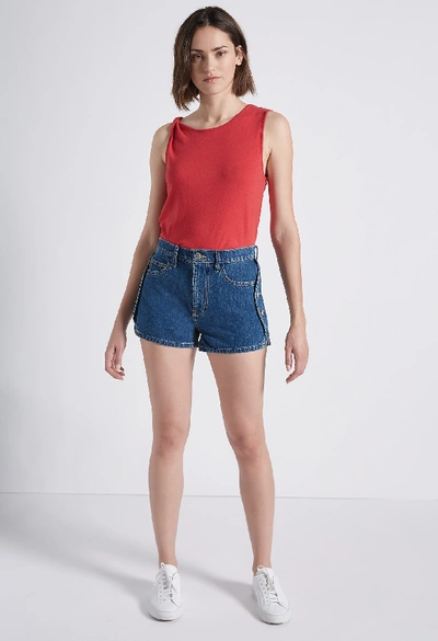 Shop Current Elliott The Tied Up Muscle Tank In Cherry Red
