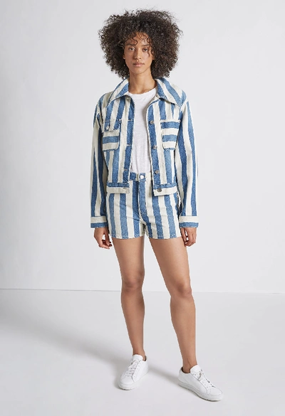 Shop Current Elliott The Westside Short In The Bay Stripe