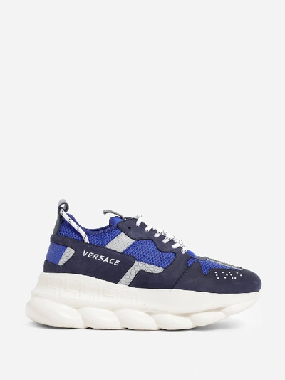 Shop Versace Sneakers In Blue