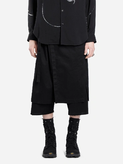 Shop Yohji Yamamoto Trousers In  Black