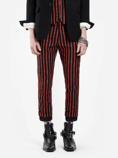 Shop Ann Demeulemeester Trousers In Black,red