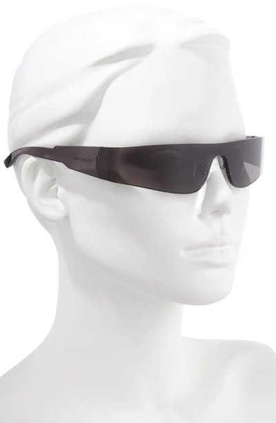 Shop Balenciaga 99mm Shield Sunglasses In Solid Grey/ Grey