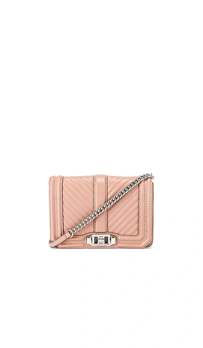 Shop Rebecca Minkoff Chevron Quilted Small Love Bag In Beige. In Doe