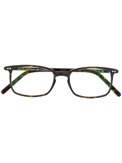LUNOR RECTANGLE FRAME GLASSES - 棕色