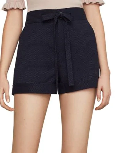 Shop Bcbgmaxazria Cuffed Tie-front Shorts In Dark Navy