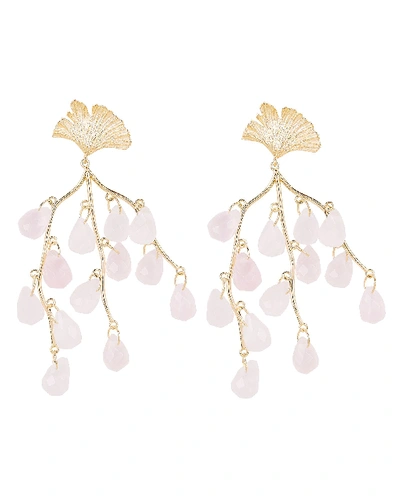 Shop Apples & Figs Caress Of The Roses Earrings In Pink