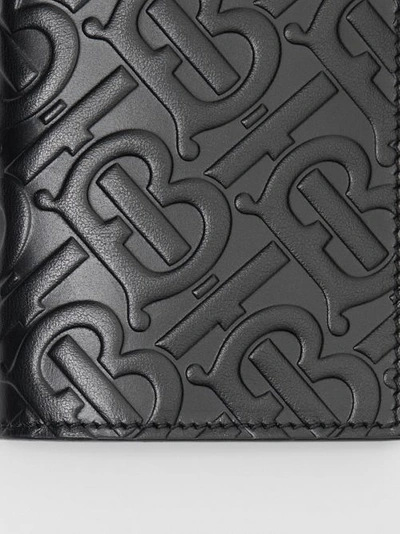 Shop Burberry Monogram Leather Bifold Card Case In Black