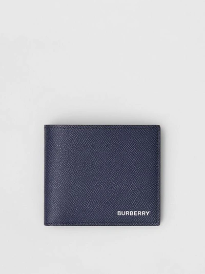 Shop Burberry Grainy Leather International Bifold Coin Wallet In 리젠시 블루