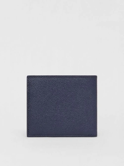 Shop Burberry Grainy Leather International Bifold Coin Wallet In 리젠시 블루