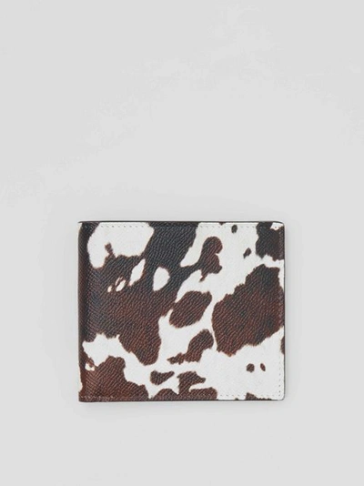 Burberry Cow Print Leather International Bifold Wallet In Black / White |  ModeSens