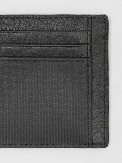 Shop Burberry London Check And Leather Card Case In Dark Charcoal