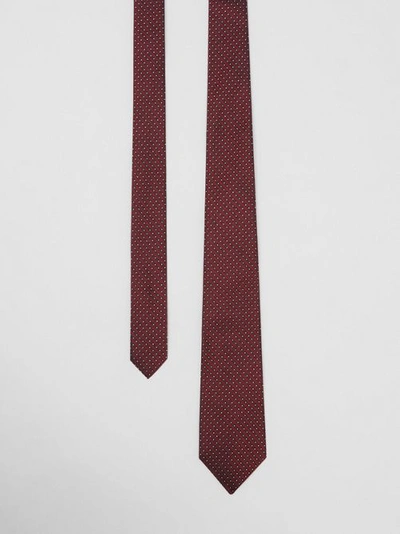 Shop Burberry Classic Cut Micro Dot Silk Jacquard Tie In Oxblood