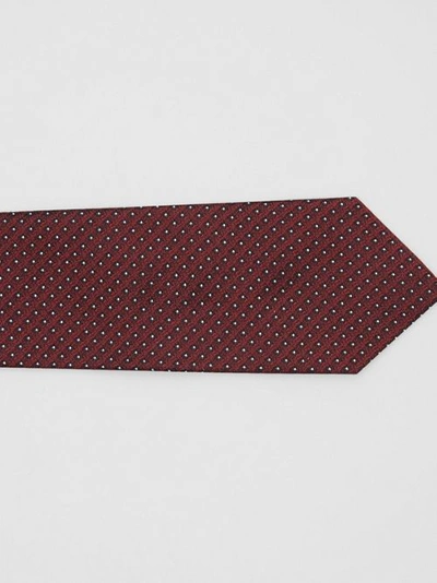 Shop Burberry Classic Cut Micro Dot Silk Jacquard Tie In Oxblood