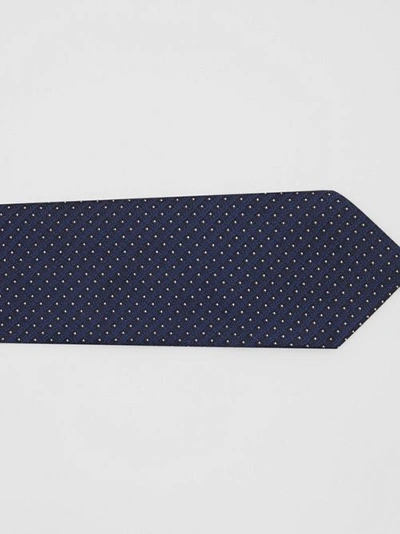 Shop Burberry Classic Cut Micro Dot Silk Jacquard Tie In Navy