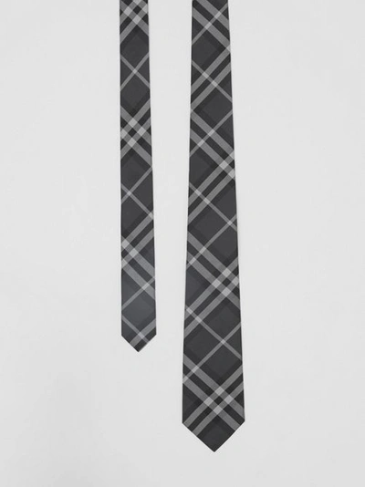 Shop Burberry Classic Cut Vintage Check Silk Tie In Charcoal