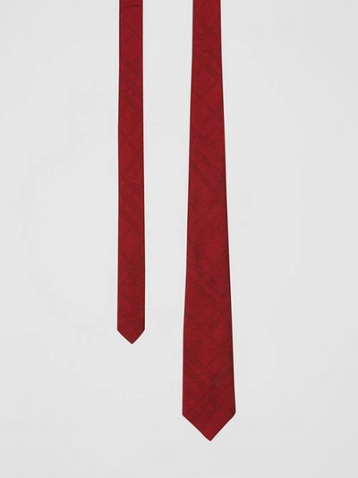 Shop Burberry Classic Cut Check Silk Jacquard Tie In Deep Red