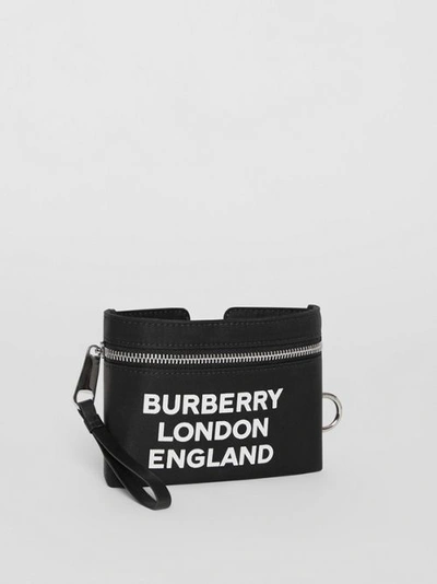 Shop Burberry Logo Print Nylon Armband Pouch In 블랙