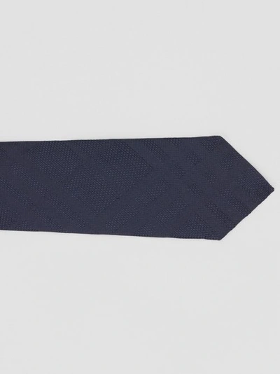 Shop Burberry Classic Cut Check Silk Jacquard Tie In Navy