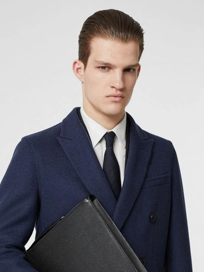 Shop Burberry Classic Cut Check Silk Jacquard Tie In Navy