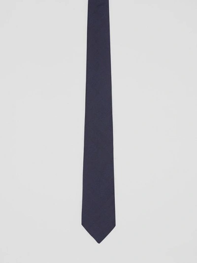 Shop Burberry Classic Cut Check Silk Jacquard Tie In Navy