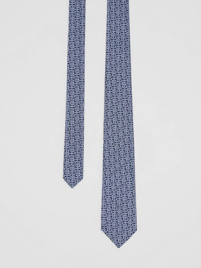 Shop Burberry Classic Cut Monogram Silk Jacquard Tie In Bright Navy