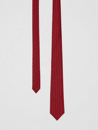 Shop Burberry Classic Cut Monogram Silk Jacquard Tie In Bright Red