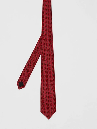 Shop Burberry Classic Cut Monogram Silk Jacquard Tie In Bright Red