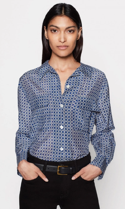 Shop Equipment Videlle Cotton &amp; Silk Shirt In True Blue Multi