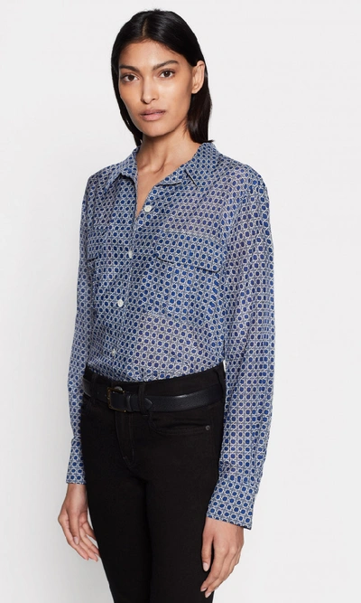 Shop Equipment Videlle Cotton &amp; Silk Shirt In True Blue Multi