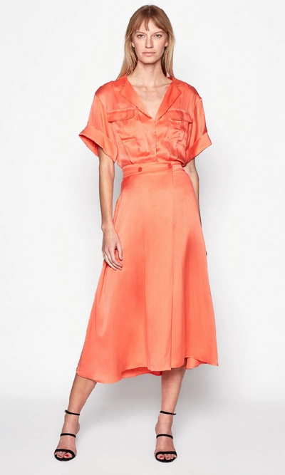 Shop Equipment Orlenna Dress In Hot Coral