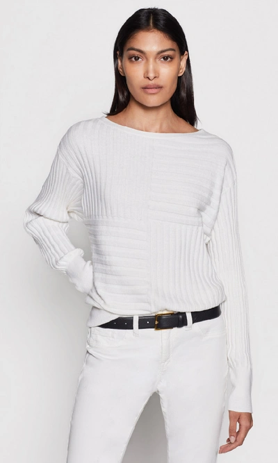 Shop Equipment Ambrea Cotton Sweater In Bright White