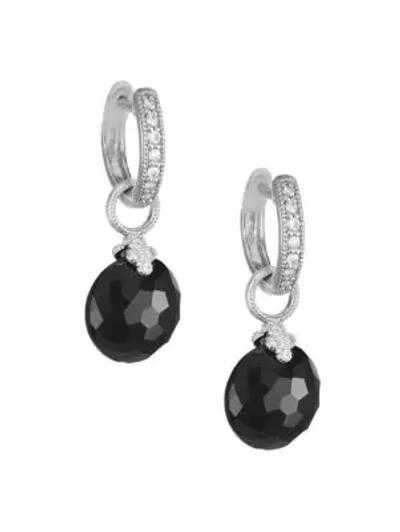 Shop Jude Frances Provence 18k White Gold, Black Spinel & Diamond Earring Charms