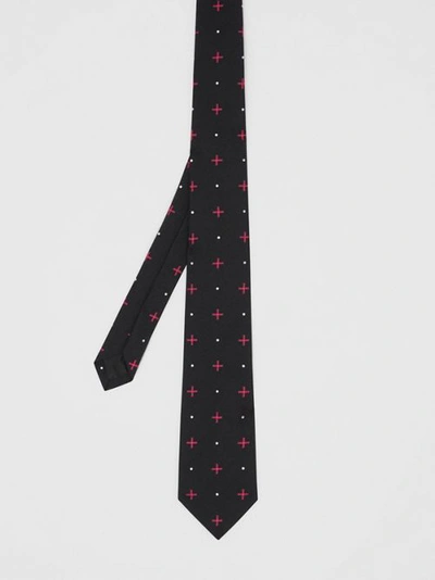 Shop Burberry Classic Cut Graphic Silk Wool Jacquard Tie In Black