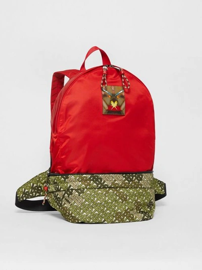 Burberry Monogram Print Panel Convertible Bum Bag In Green | ModeSens