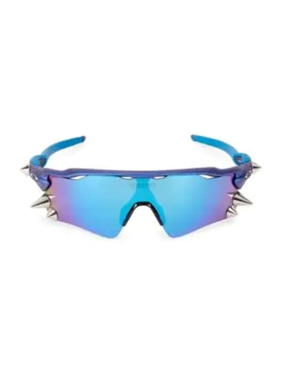Shop Vetements 135mm Shield Sunglasses In Blue
