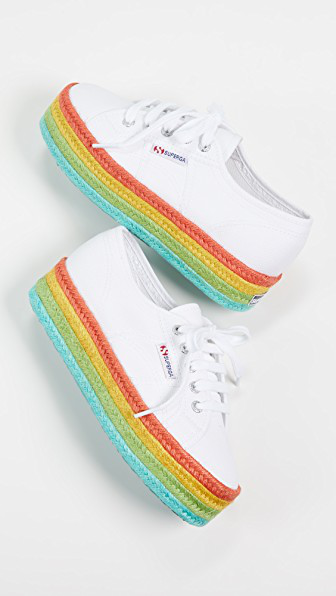 Previamente ducha Cinemática Superga Women's Cotu Low-top Platform Sneakers In White Multicolor ...
