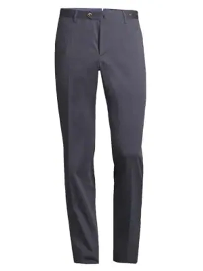 Shop Pt01 Slim-fit Silk-blend Silkochino Trousers In Blue