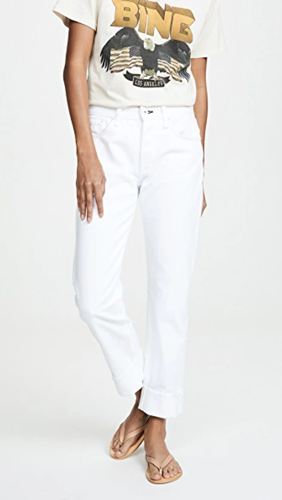 Shop Rag & Bone Rosa Mid Rise Boyfriend Jeans In White