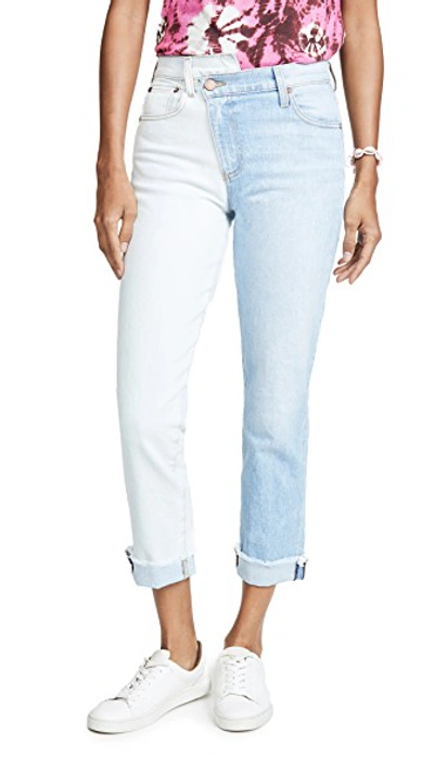 Shop Alice And Olivia Amazing Asymm Slim Straight Jeans In Spring Personality