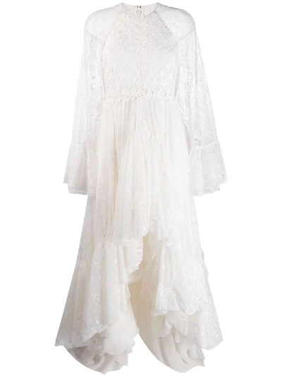 Shop Giambattista Valli Ruffled Lace Dress - White