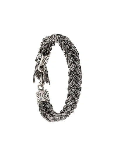 Shop Emanuele Bicocchi Rope Woven Bracelet - Silver