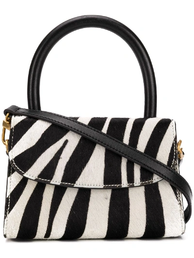 Zebra Print Mini Tote Bag Black