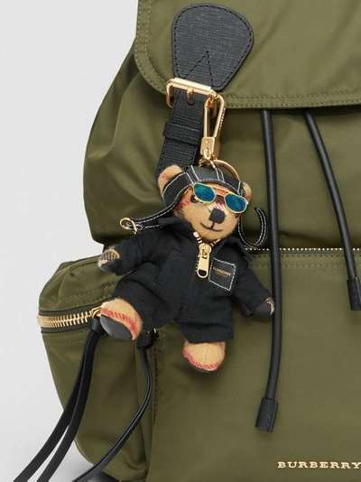 Shop Burberry Thomas Bear Charm In Flight Suit In Antique Yellow