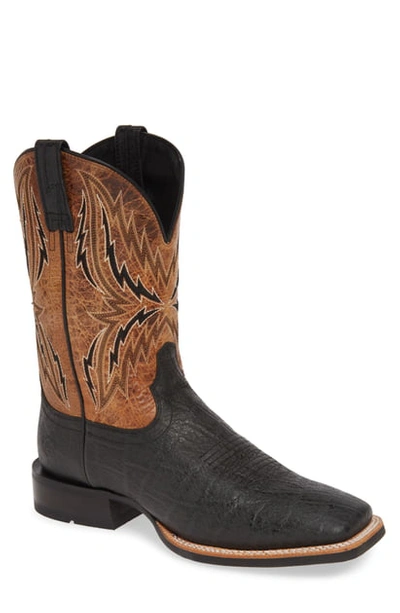 Shop Ariat Arena Rebound Cowboy Boot In Black Elephant Print/ Tan