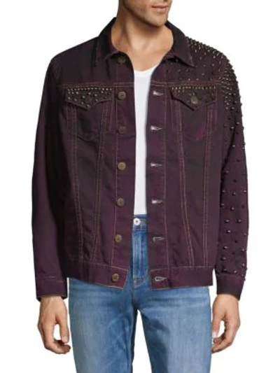 Shop Robin's Jean Studded Cotton Jacket In Eggplant