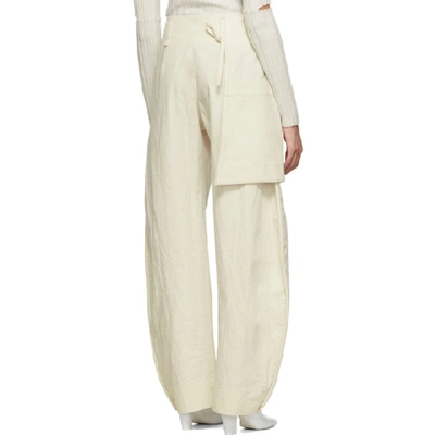 Shop Lemaire Off-white Chino Pocket Trousers